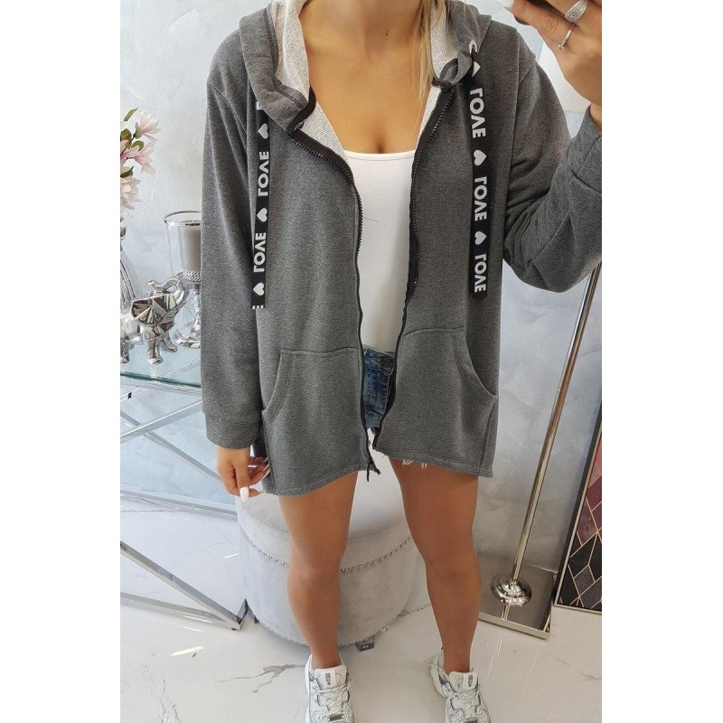 Mikina na zips pre dámy 9108 - grafitová