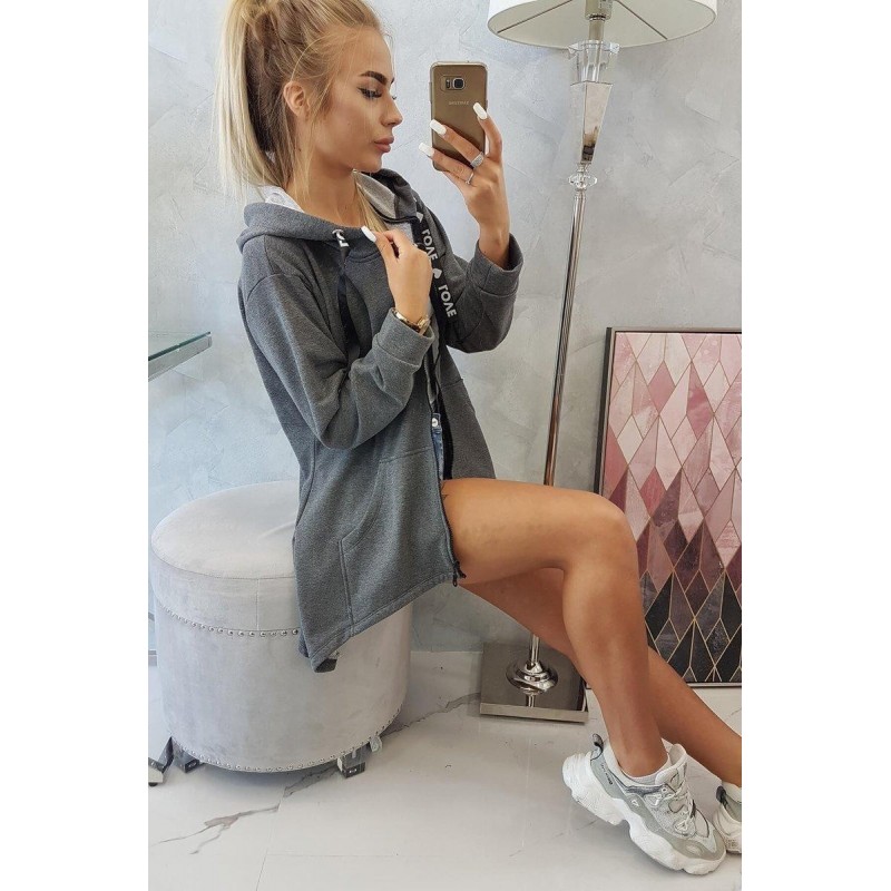 Mikina na zips pre dámy 9108 - grafitová