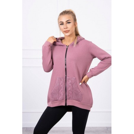 Dámska mikina s kapucňou 9106 - tmavoružová