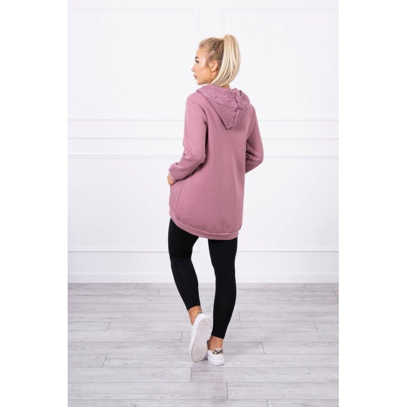 Dámska mikina s kapucňou 9106 - tmavoružová