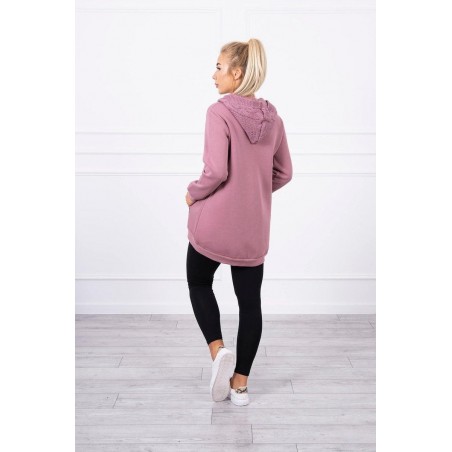 Dámska mikina s kapucňou 9106 - tmavoružová