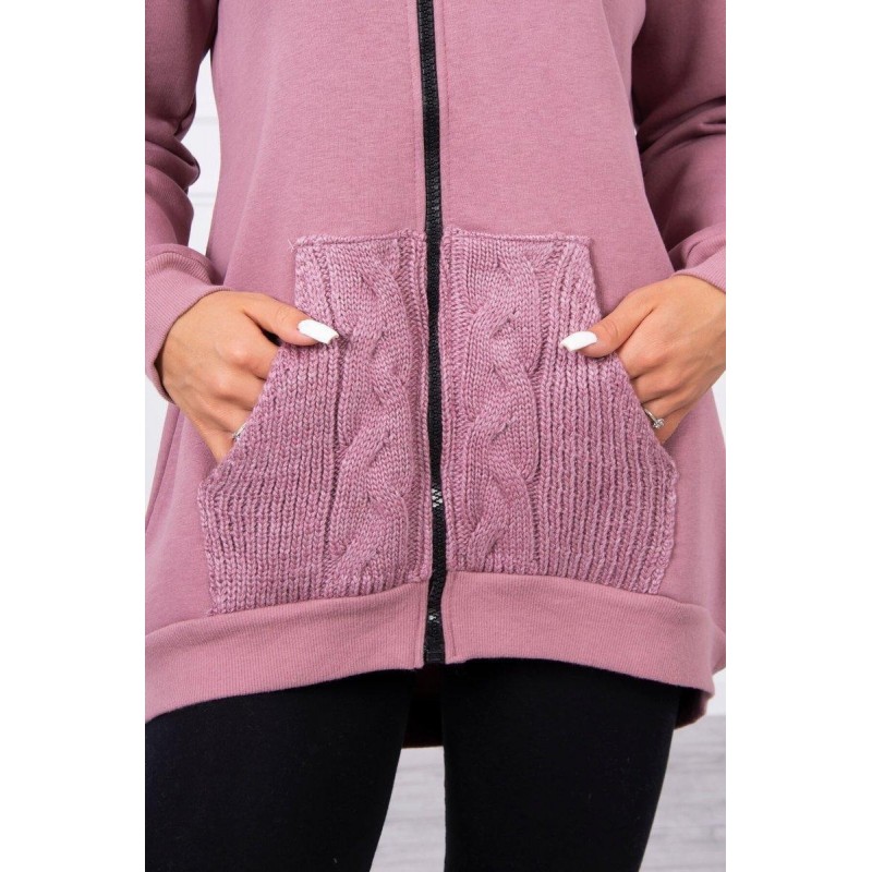 Dámska mikina s kapucňou 9106 - tmavoružová