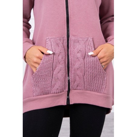 Dámska mikina s kapucňou 9106 - tmavoružová