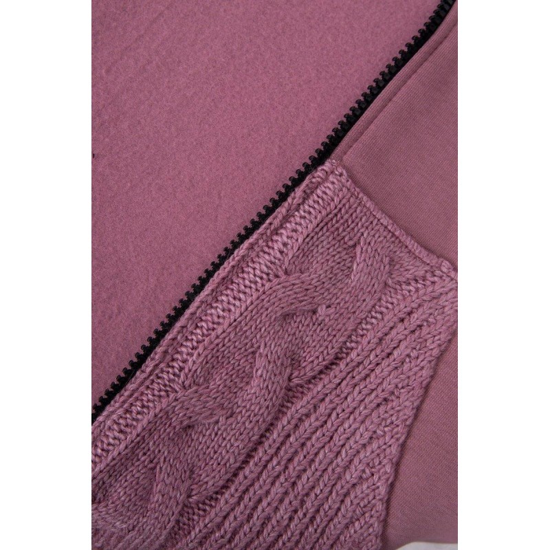 Dámska mikina s kapucňou 9106 - tmavoružová