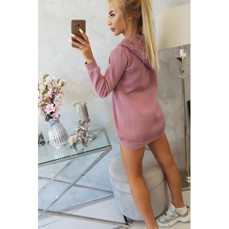 Dámska mikina s kapucňou 9106 - tmavoružová