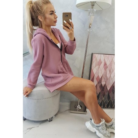 Dámska mikina s kapucňou 9106 - tmavoružová