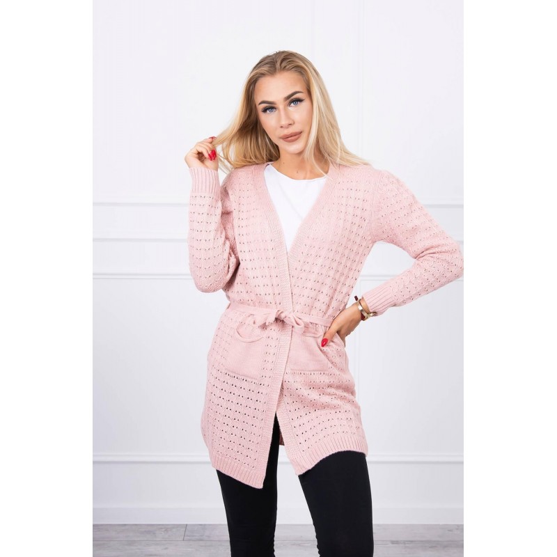 Ružový kardigán pre dámy SN-7007