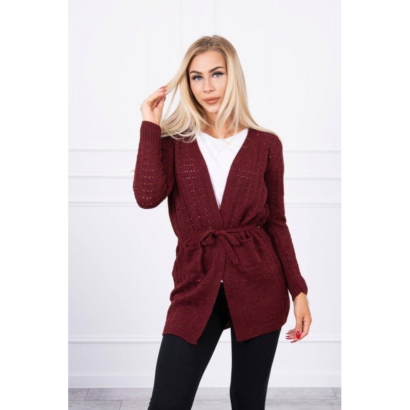 Bordový kardigán pre dámy SN-7007