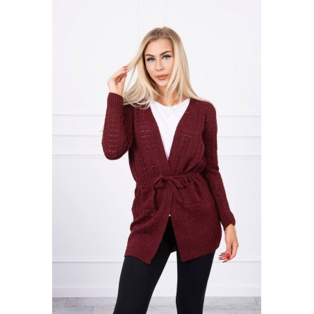 Bordový kardigán pre dámy SN-7007