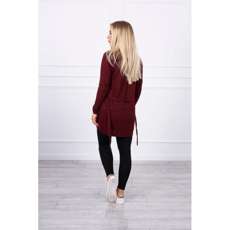 Bordový kardigán pre dámy SN-7007