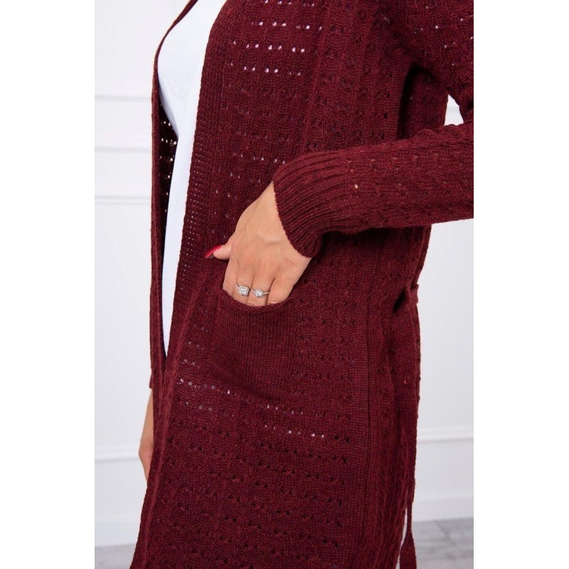 Bordový kardigán pre dámy SN-7007