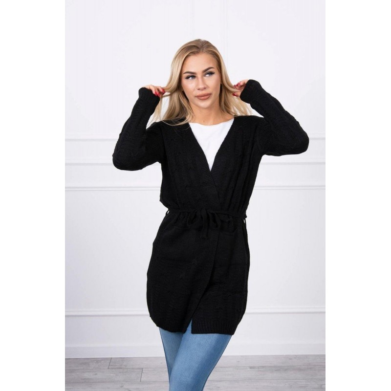 Čierna kardigán pre dámy SN-7007