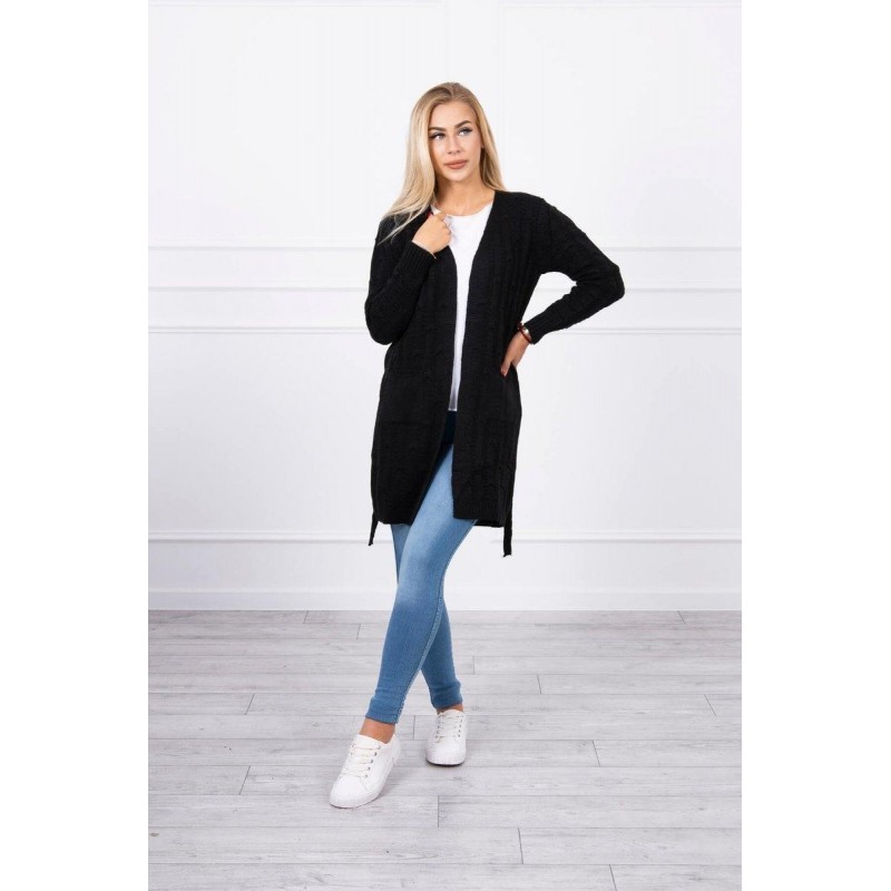 Čierna kardigán pre dámy SN-7007