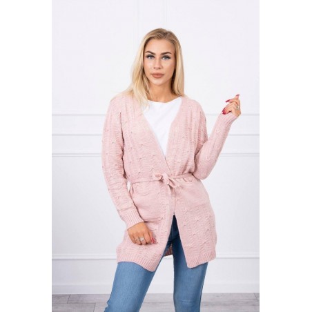 Kardigán pre dámy SN-7003 - púdrovo ružový