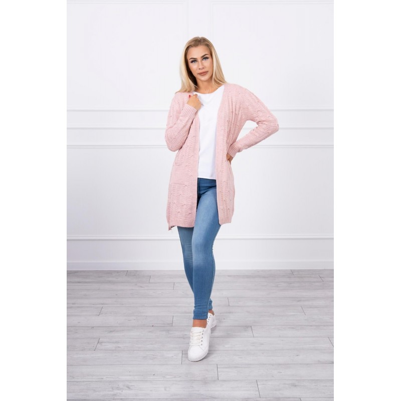Kardigán pre dámy SN-7003 - púdrovo ružový