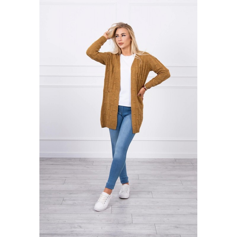 Kardigán pre dámy SN-7003 - kamelový