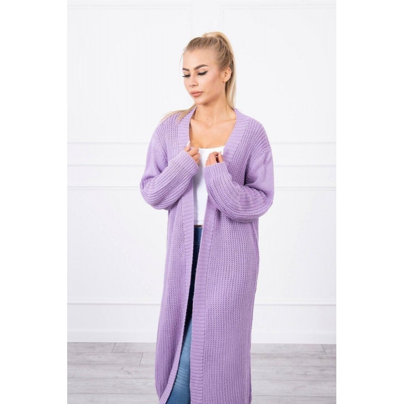 Dlhý dámsky fialový kardigán 2019-2