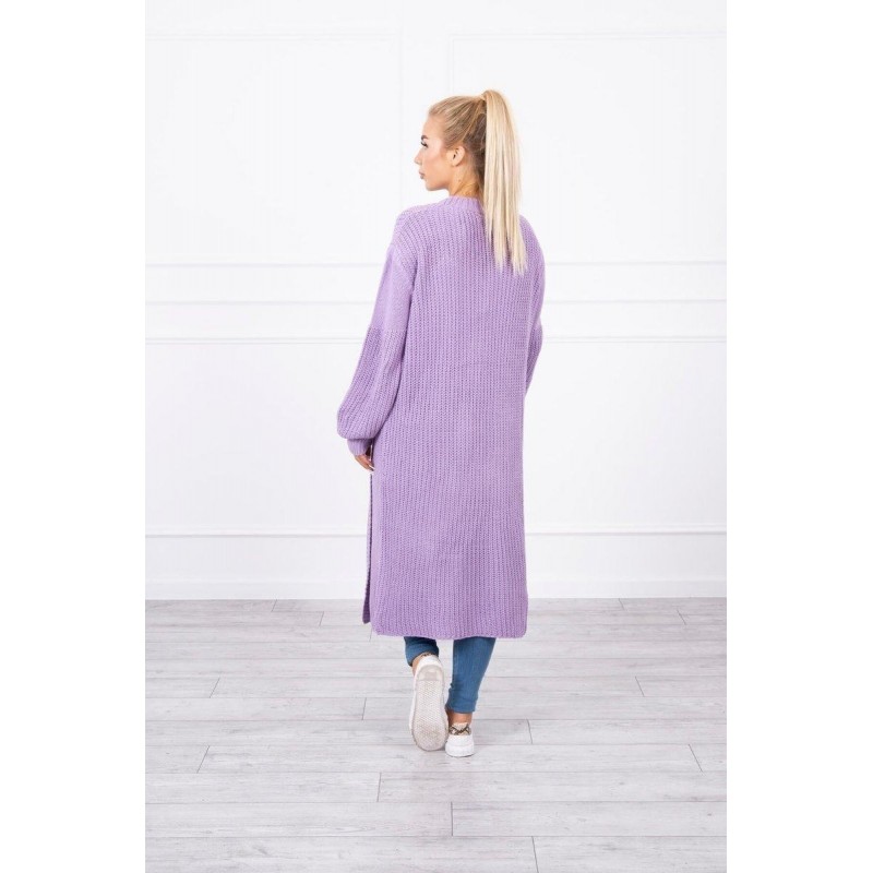 Dlhý dámsky fialový kardigán 2019-2
