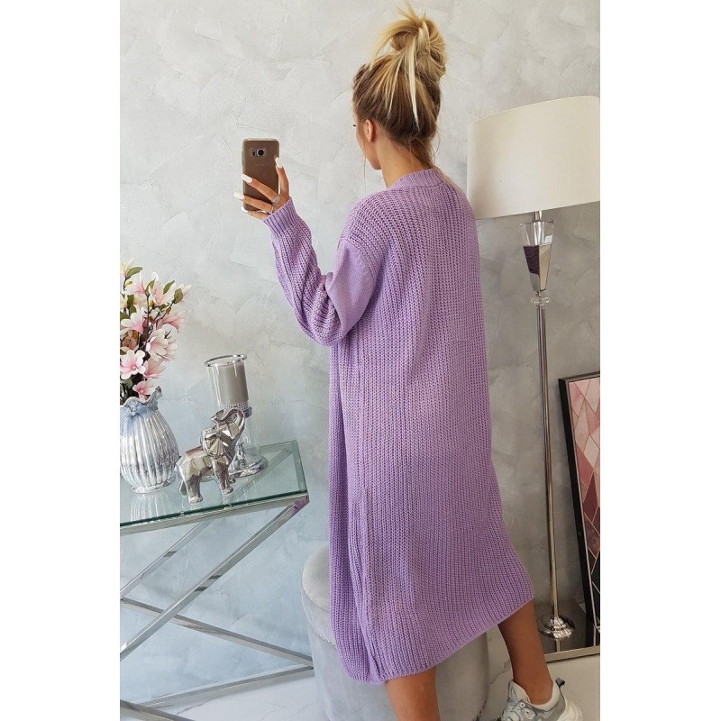 Dlhý dámsky fialový kardigán 2019-2