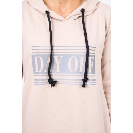 Dámske šaty s reflexnou potlačou 67394 - béžové