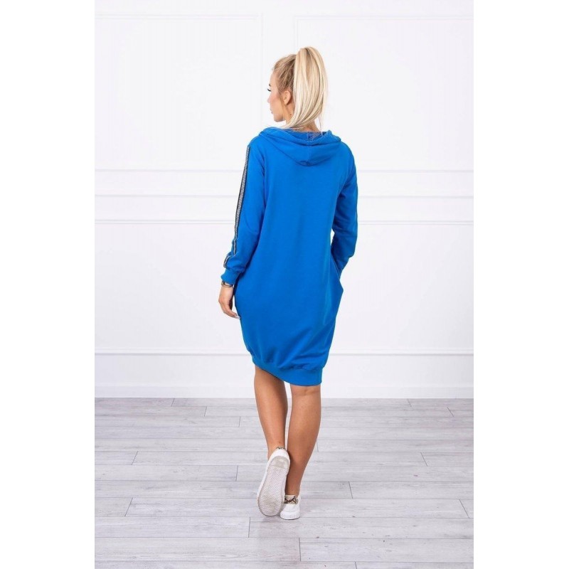 Dámske šaty s reflexnou potlačou 67394 - modré