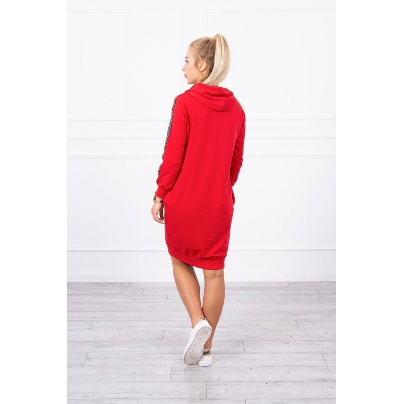 Dámske šaty s reflexnou potlačou 67394 - červené