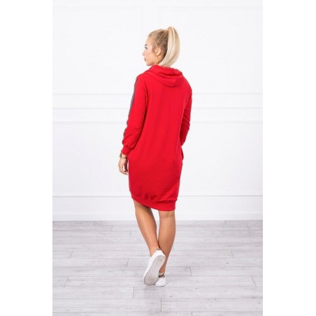 Dámske šaty s reflexnou potlačou 67394 - červené