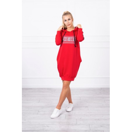 Dámske šaty s reflexnou potlačou 67394 - červené