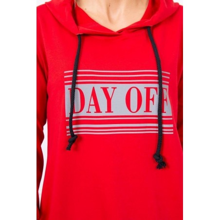 Dámske šaty s reflexnou potlačou 67394 - červené