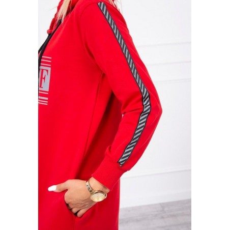 Dámske šaty s reflexnou potlačou 67394 - červené