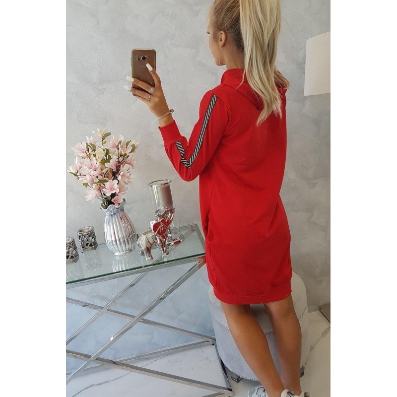 Dámske šaty s reflexnou potlačou 67394 - červené