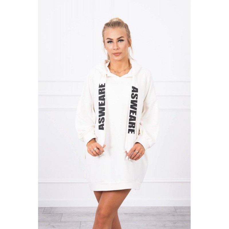 Dámske ecru mikinové šaty 9109