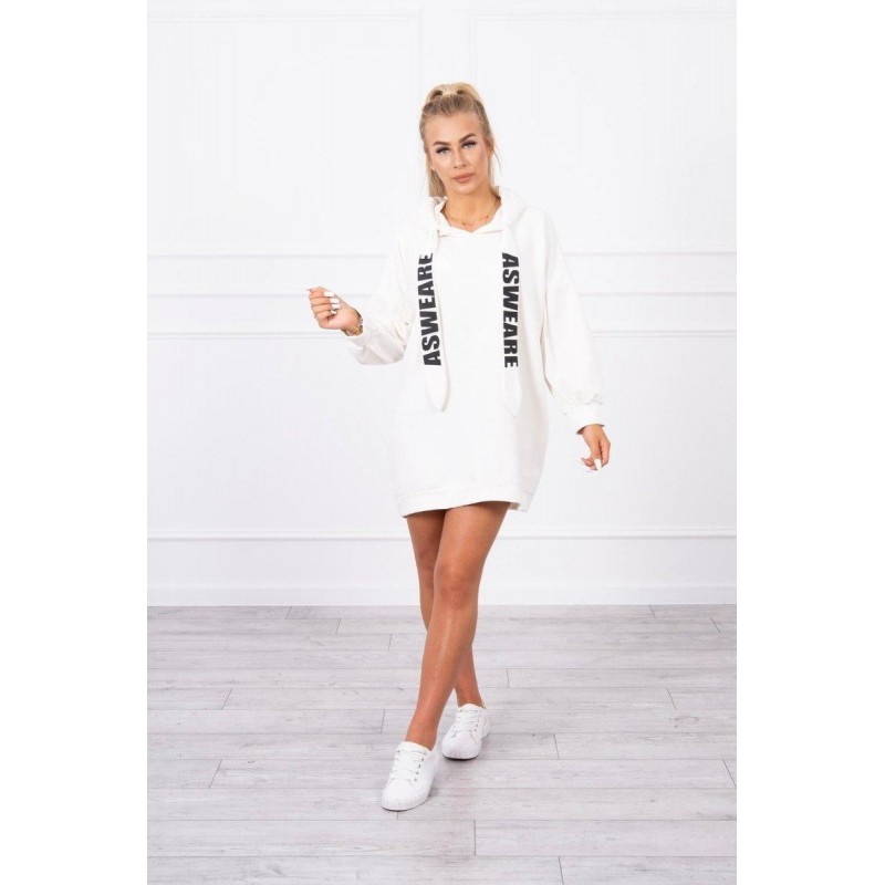 Dámske ecru mikinové šaty 9109