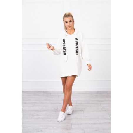 Dámske ecru mikinové šaty 9109