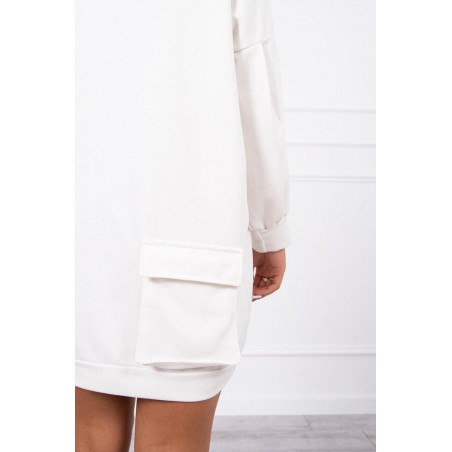 Dámske ecru mikinové šaty 9109