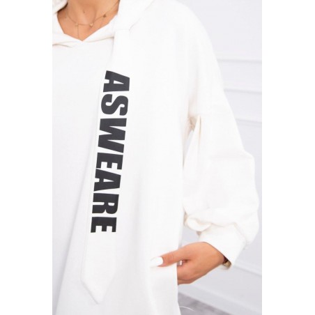 Dámske ecru mikinové šaty 9109