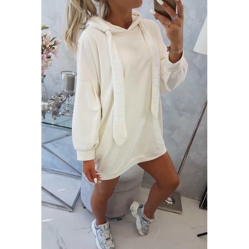 Dámske ecru mikinové šaty 9109