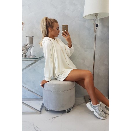 Dámske ecru mikinové šaty 9109