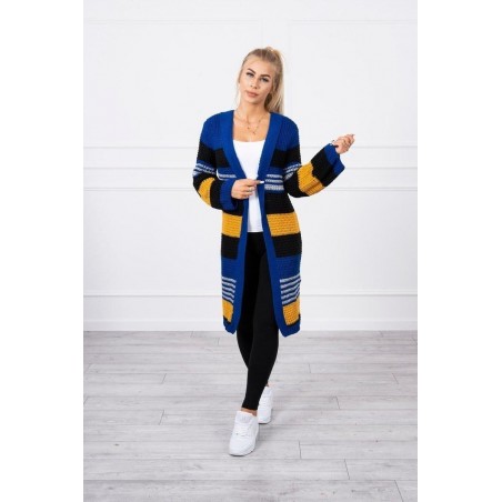 Dámsky kardigán s rozšírenými rukávmi 2020-12 - modro-čierny