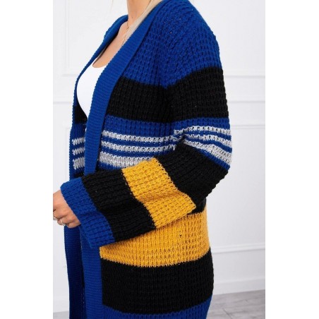 Dámsky kardigán s rozšírenými rukávmi 2020-12 - modro-čierny