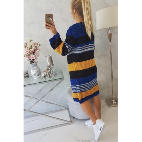 Dámsky kardigán s rozšírenými rukávmi 2020-12 - modro-čierny