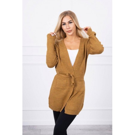 Dámsky horčicový kardigán SN-7002