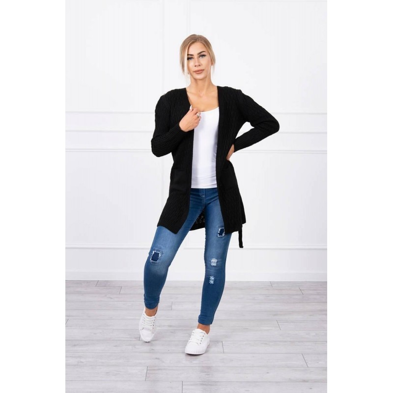 Čierny dámsky kardigán SN-7026
