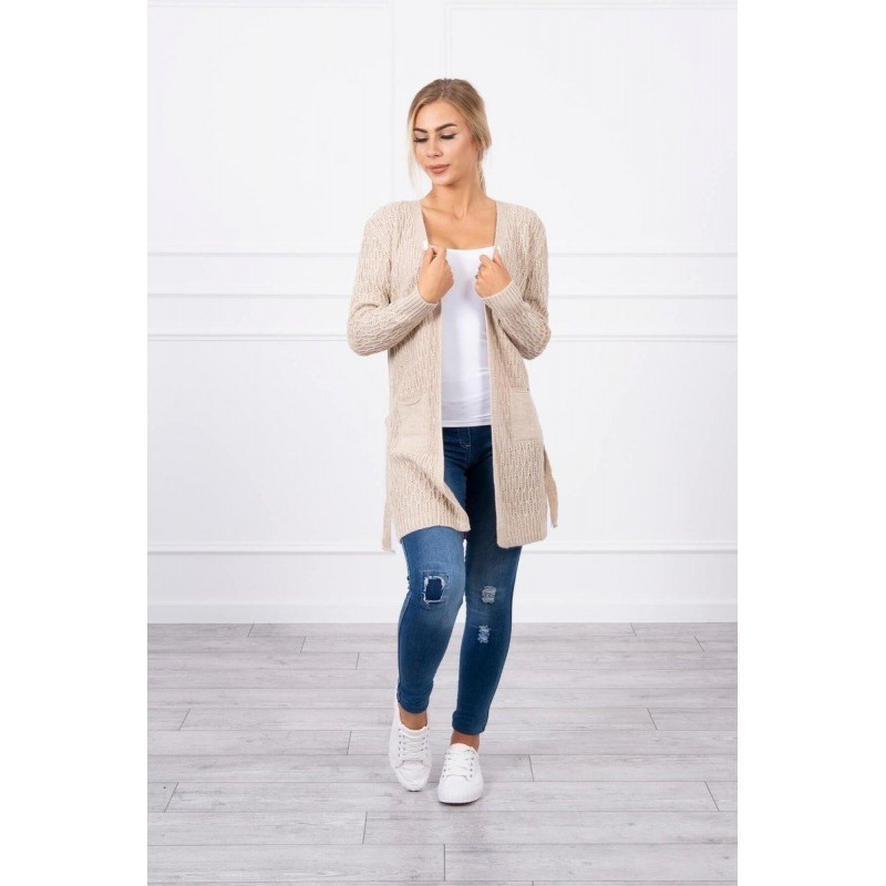 Béžový dámsky kardigán SN-7026