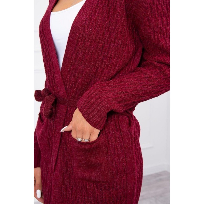 Bordový dámsky kardigán SN-7026