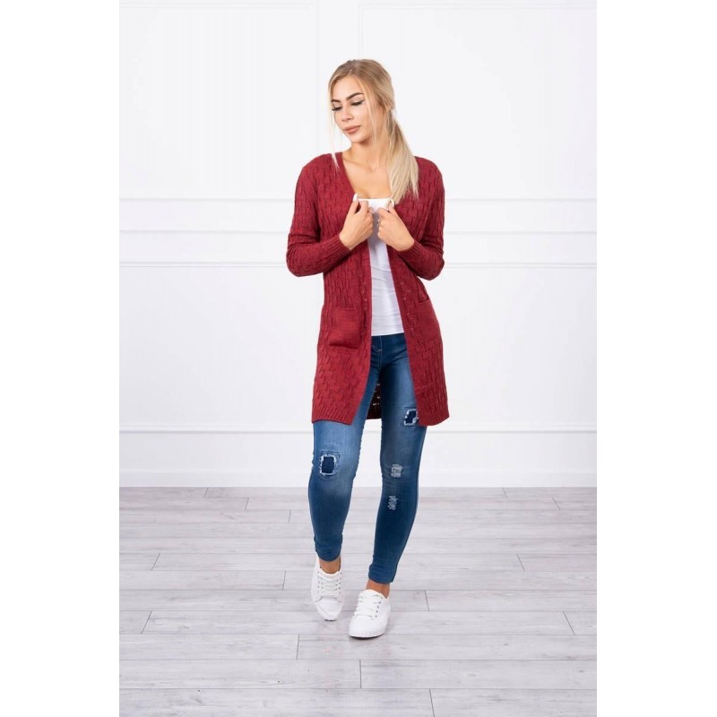 Kardigán pre dámy SN-7008 - bordový