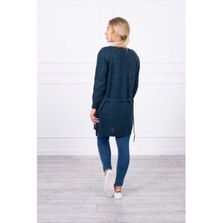 Dámsky modrý kardigán s opaskom SN-7034