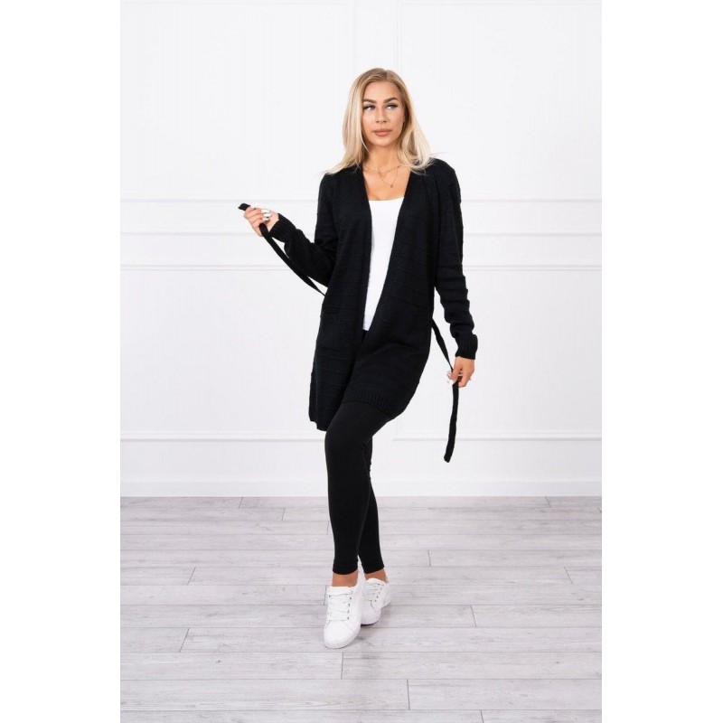 Pletený dámsky čierny kardigán SN-7023