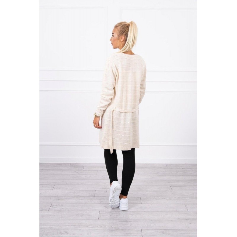 Pletený dámsky béžový kardigán SN-7023