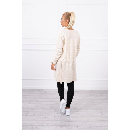 Pletený dámsky béžový kardigán SN-7023